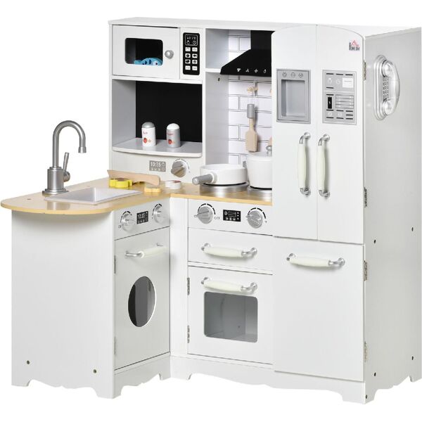 dechome 345dh06 cucina giocattolo in legno playset per bambini da 3+ anni colore bianco - 345dh06