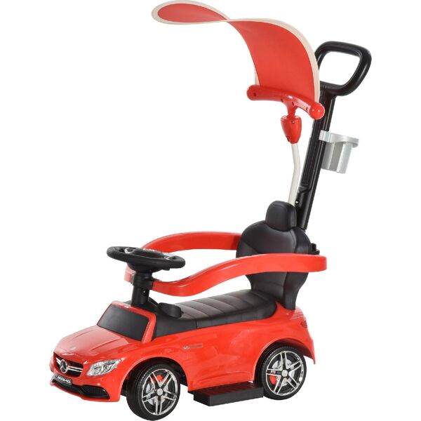 dechome 114rd/370 macchina a spinta per bambini 12-36 mesi mercedes-benz con tettuccio parasole e barre di sicurezza cavalcabile colore rosso - 114rd/370