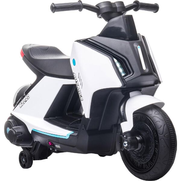 dechome 168v90wt/370 moto elettrica per bambini a 3 ruote con fari e musica 2+ anni colore bianco - 168v90wt/370