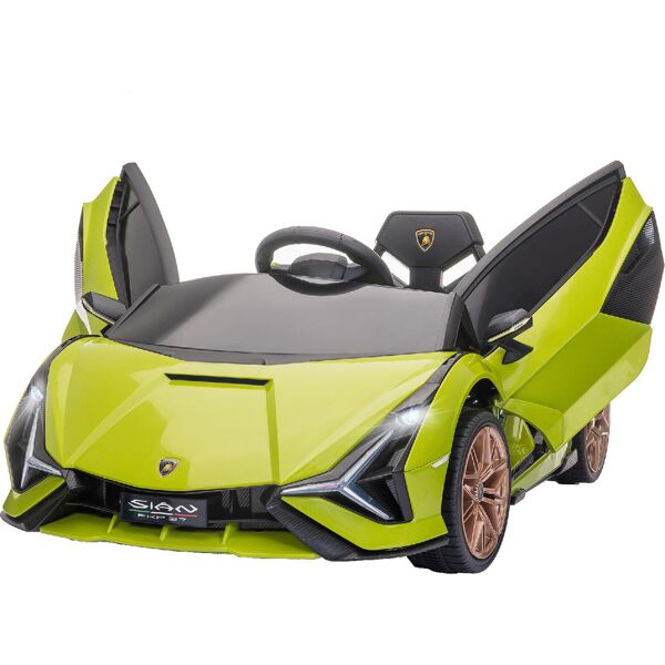 dechome 171v90gn macchina elettrica per bambini lamborghini con fari e volante 3+ anni colore verde - 171v90gn