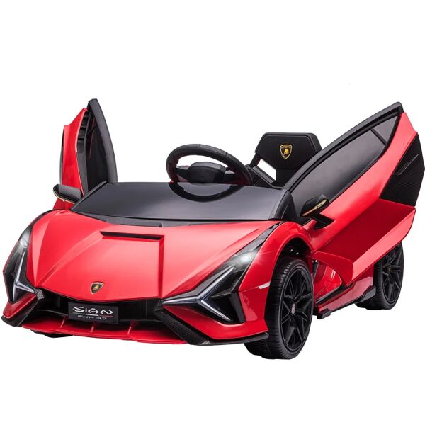 dechome 171v90rd/370 macchina elettrica per bambini lamborghini con fari e volante 3+ anni colore rosso - 171v90rd/370