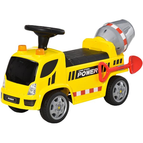 dechome 186ek370 macchina giocattolo a spinta con betoniera cavalcabile per bambini da 18+ mesi colore giallo - 186ek370