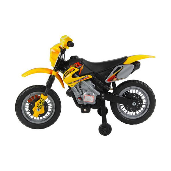 dechome 301043yl moto elettrica per bambini da cross con rotelle 5+ anni colore giallo - 301043yl
