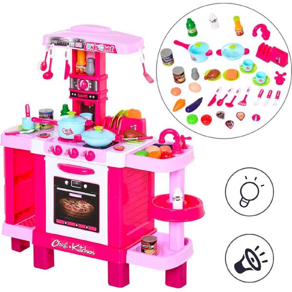 dechome 350047 cucina giocattolo con luce e suono playset per bambini da 3+ anni colore rosa - 350047