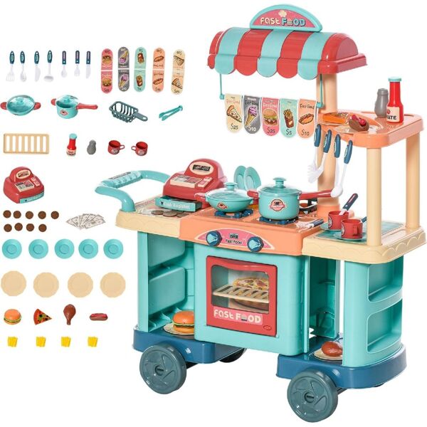 dechome 355595 cucina giocattolo con 50 accessori playset per bambini da 3+ anni - 355595