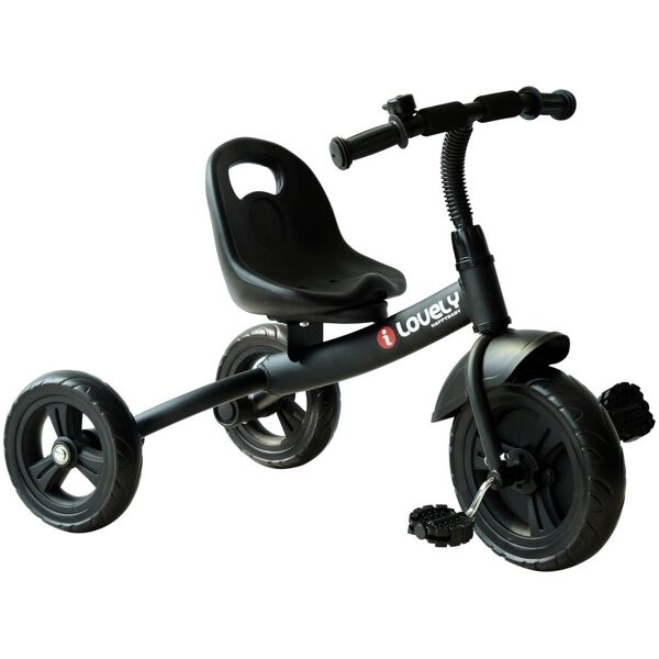 dechome 3700d4bk triciclo in metallo con campanello parafango ruota speciale nero - 3700d4bk