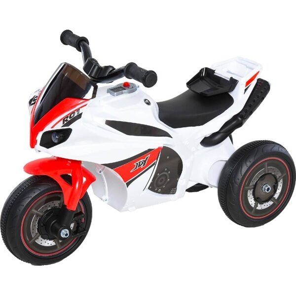 dechome 370057gt moto elettrica per bambini a tre ruote con musica 18+ mesi colore bianco e rosso - 370057gt