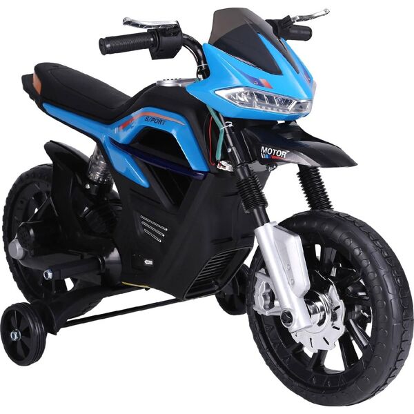 dechome 370068bu moto elettrica per bambini a batteria con rotelle e musica 3+ anni colore blu - 370068bu