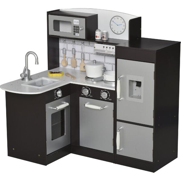 dechome 079/350 cucina giocattolo in legno di pino playset per bambini da 3+ anni colore nero - 079/350