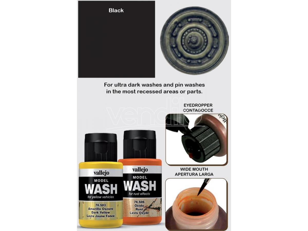 VALLEJO Model Wash Black 76518 Colori