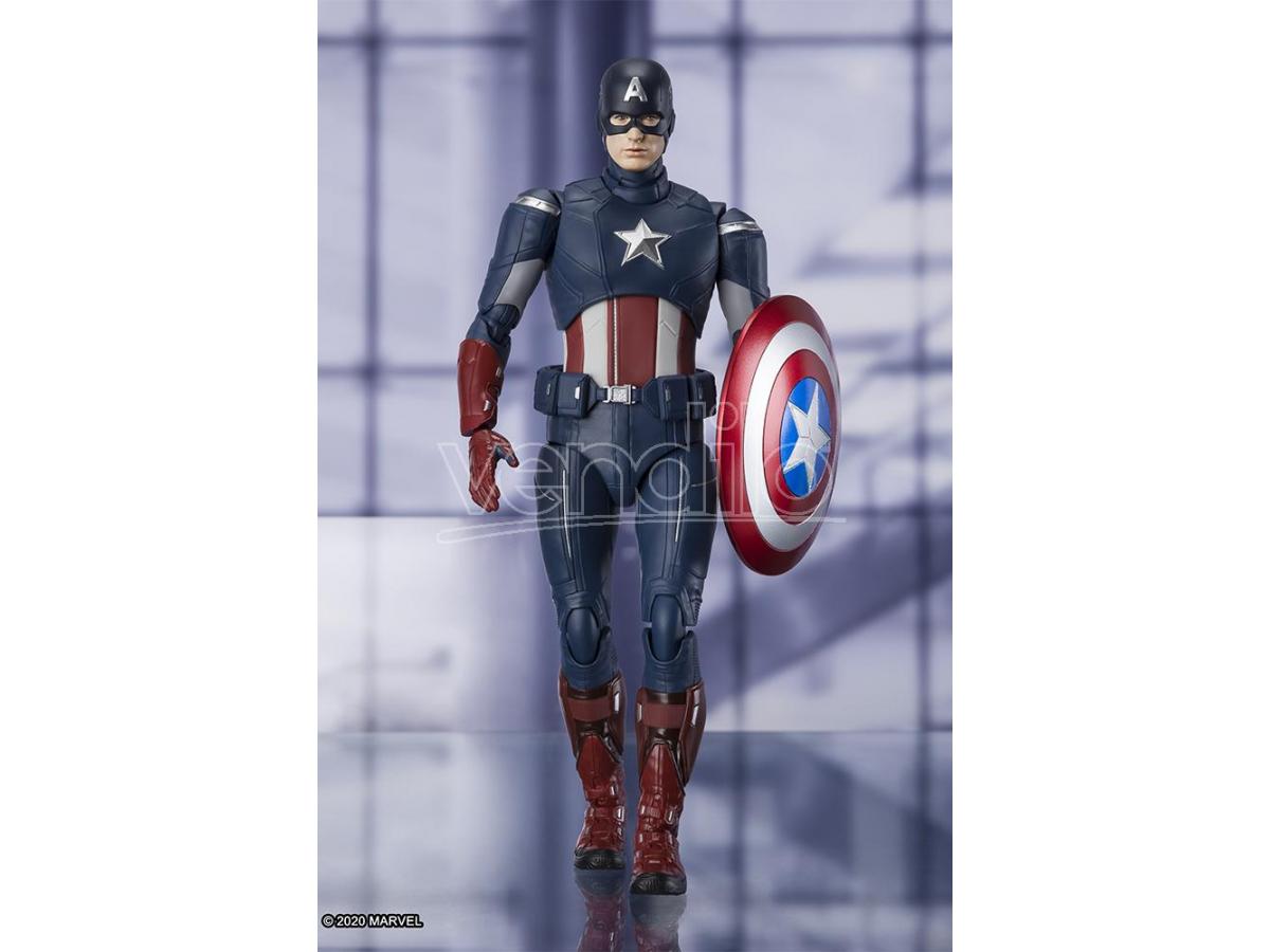 BANDAI Avengers Endgame Statua Capitan America Tamashii Nations S.H. Figura 17 Cm