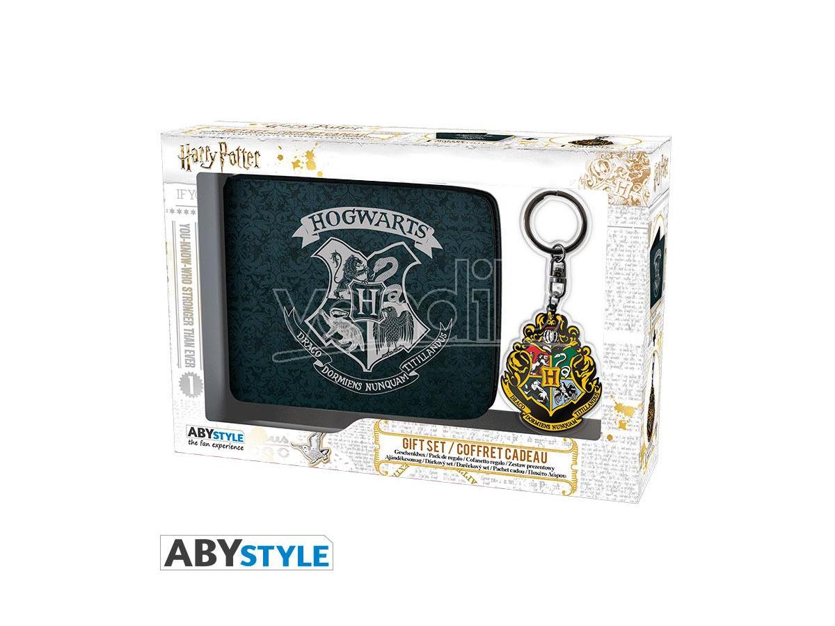 ABYSTYLE Harry Potter Set Portafoglio  + Portachiavi Con Stemma "Hogwarts"