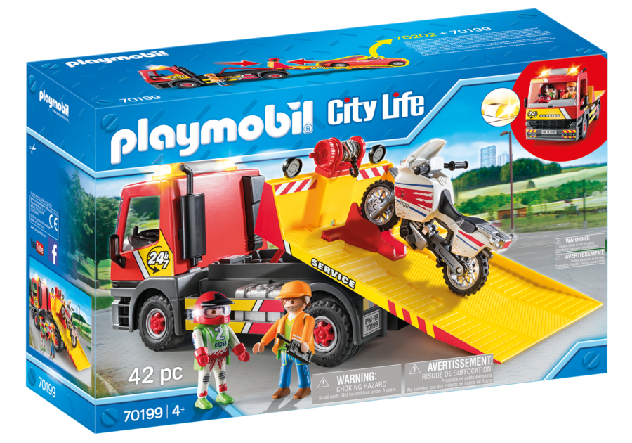Playmobil 70199 Carro Attrezzi Con Moto