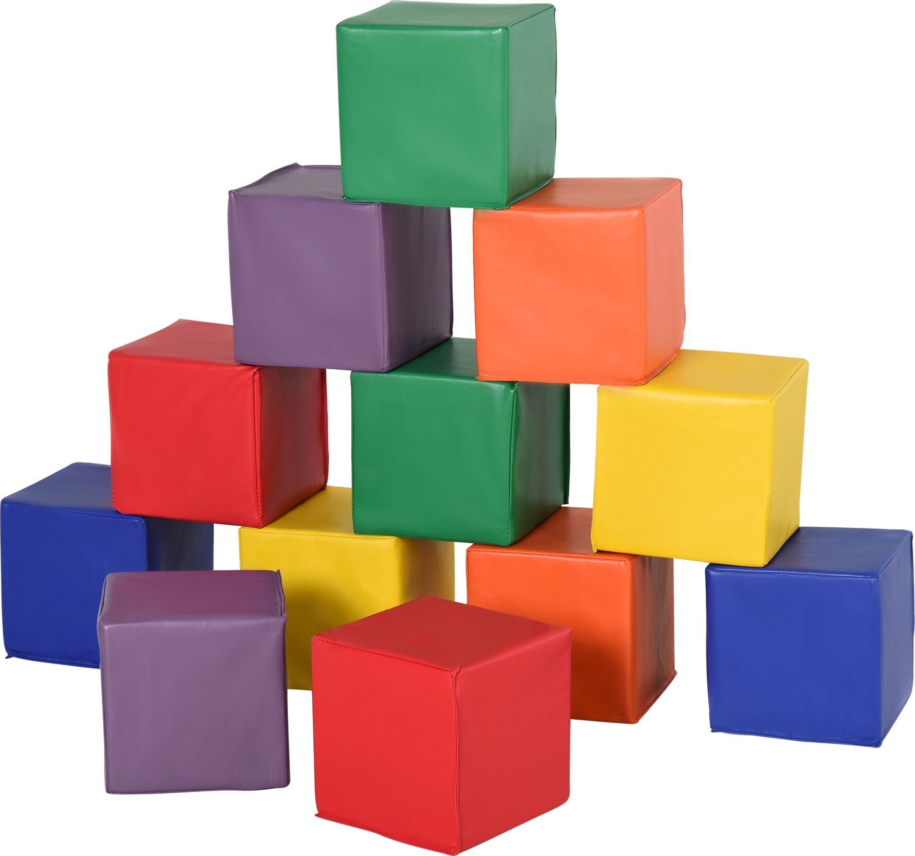 Homcom Set 12 Cubi Morbidi senza Ftalati, Gioco per Bambini Educativo da 2 Anni in Su, 20x20x20cm, Multicolore