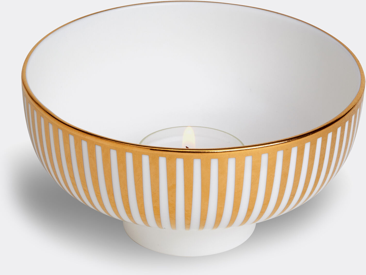 1882 Ltd 'lustre' Tealight, Gold Stripe