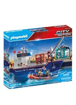 Playmobil 70769 Groot containerschip met douaneboot - Multicolor