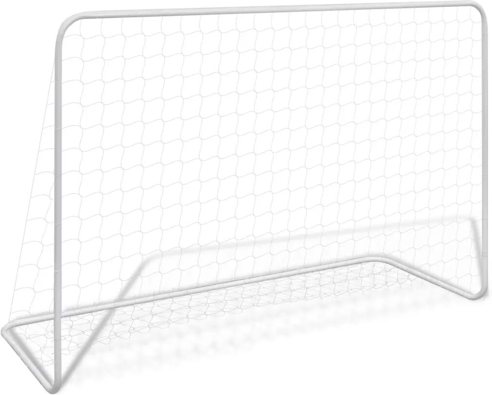 vidaXL Voetbaldoel met net 182x61x122 cm staal wit