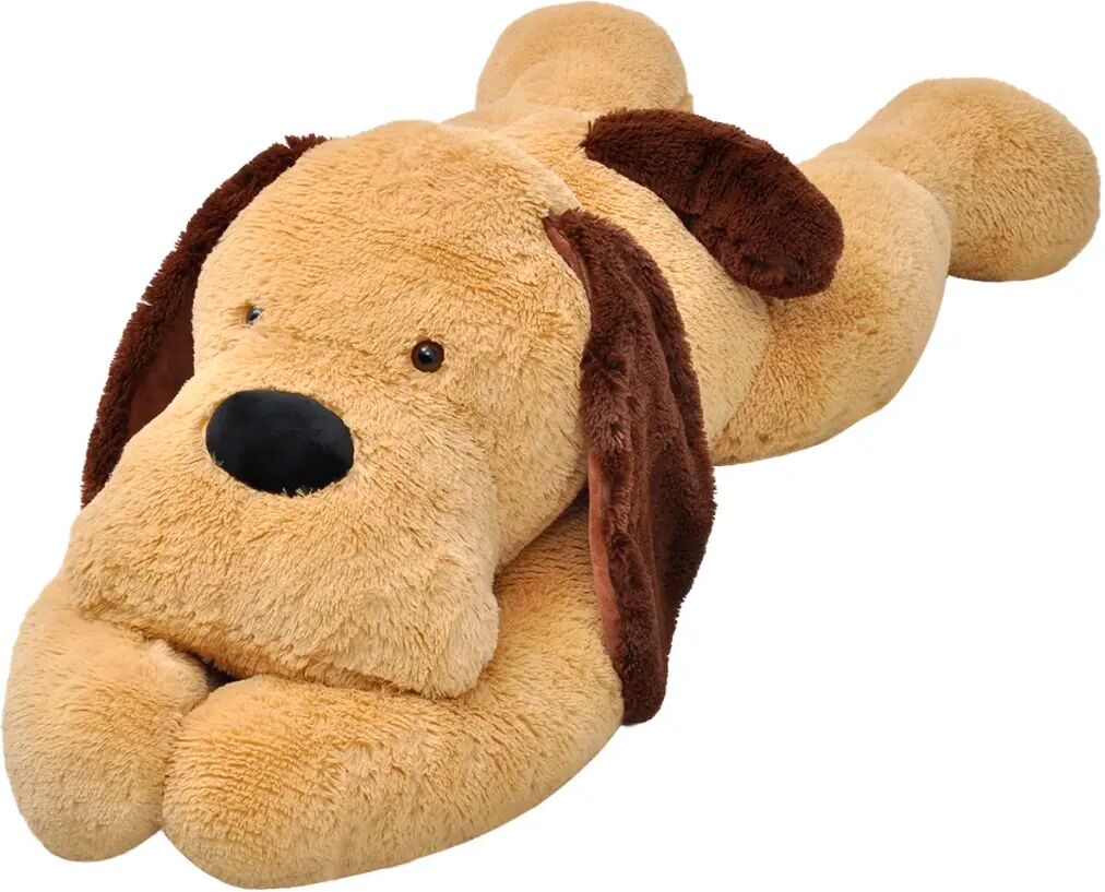 vidaXL Knuffelbeest hond 120 cm pluche bruin