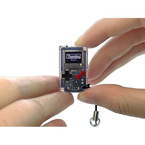 TinyCircuits Thumby (Clear), Tiny Game Console, Speelbare Programmeerbare Sleutelhanger: Elektronische Miniatuur, STEM Learning Tool