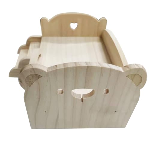 Nemeaii Speelbed voor poppen, universeel houten bed, houten pop, doe-het-zelf, mini-speelbed voor poppen, kinderdagcadeau ()