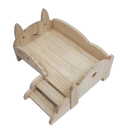 Nemeaii Speelbed voor poppen, universeel houten bed, houten pop, doe-het-zelf, mini-speelbed voor poppen, kinderdagcadeau (haas)