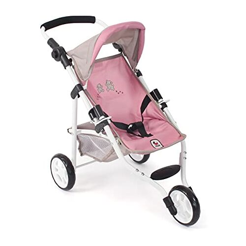 Bayer Chic 2000 Poppenbuggy Lola, joggingbuggy, poppenjogger, poppenwagen, beertjes, roze