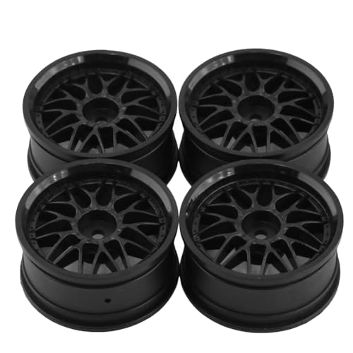 Datering 4 stuks 1,9 kunststof 52 mm wielnaaf velg voor RC Auto 1/10 On-Road Drift RedCat Sakura, zwart