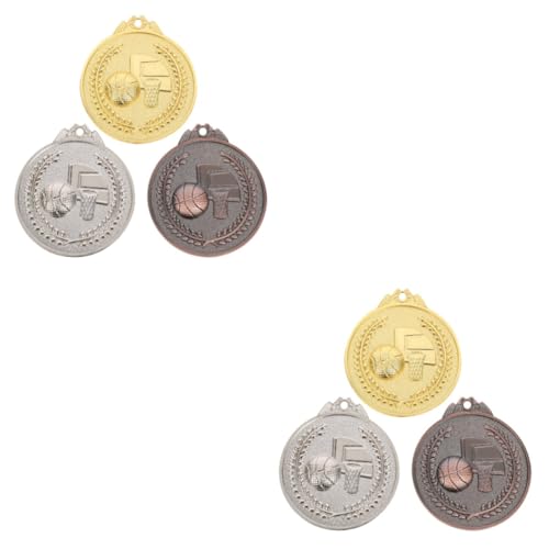 Yardwe 6 Pcs De Medaille Basketbal Speelgoed Race Medaille Basketbal Medailles Basketbal Trofeeën Medailles En Metalen Medailles 1St Plaats Medaille Award Medailles Kids Medailles