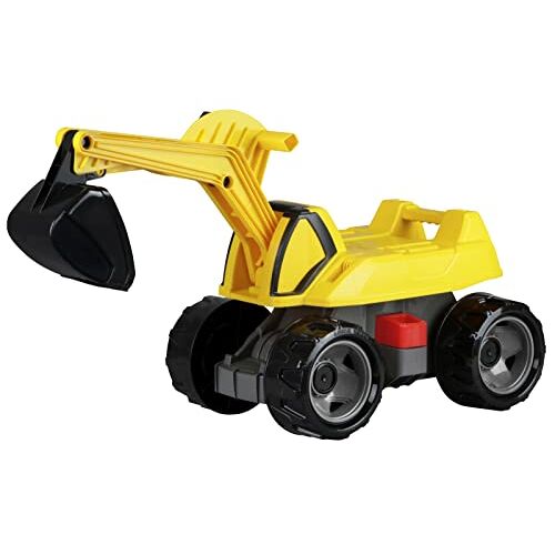 Lena 02144 GIGA Trucks zit-graafmachine Pro X, sterke reuzenzandgraafmachine ca. 68 cm, 360 graden graafmachine om op te zitten, bouwvoertuig met stalen assen en hoog draagvermogen, voor kinderen vanaf 3 jaar