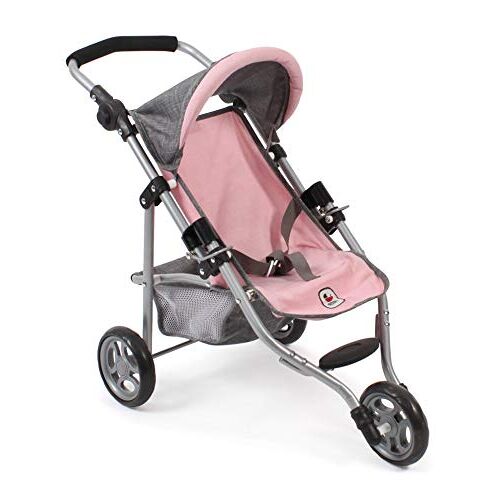 Bayer Chic 2000 Poppenbuggy Lola, joggingbuggy, poppenjogger, poppenwagen, melange grijs roze