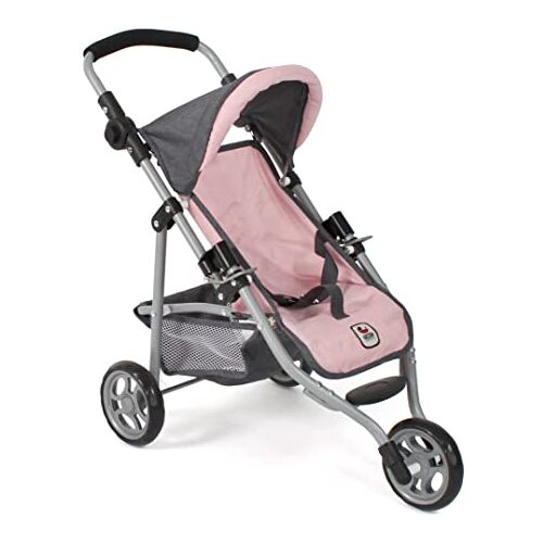 Bayer Chic 2000 Poppenbuggy Lola, jogger voor joggen, poppenwagen, gemêleerd antraciet-roze, 612-81, 70 x 33 x 62 cm