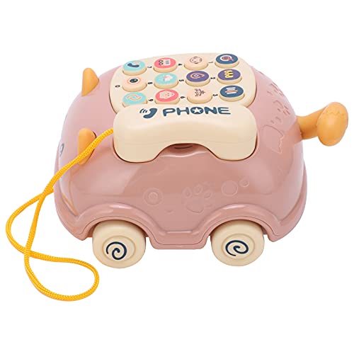 Qinlorgo Kinderen mobiele telefoon, baby mobiele auto telefoon 16 verschillende functies kinderen simulatie kat telefoon auto telefoon auto educatief speelgoed met 1 X telefoon voor kinderen voor(roze)