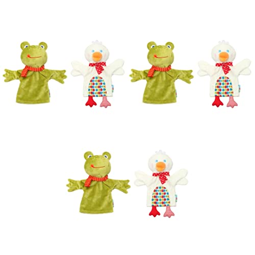 APANSHJY Handpop Peuterspeelgoed Peuterspeelgoed Gevuld speelgoed Speelgoed for baby's Speelgoed Kinderspeelgoed Babyspeelgoed Speelgoed for kinderen Babypop (Color : Green White*3pcs, Size : 25 * 24Cm*3Pcs)