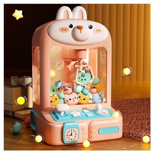 ARTSIM Snoepautomaat, De Klauwmachine met 30 Knuffels,10 Gashapons Automaat Voor Jongens Meisjes Leeftijd 5-7-8-10-13,Rabbit