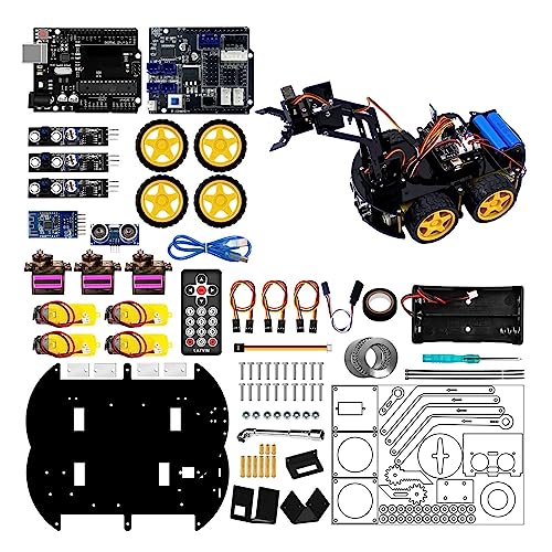 CIRONI Robotic Mechanische 4WD Robot Arm Auto Kit voor Robot Auto Robot Arm Programmeerbare STEM Robot kit