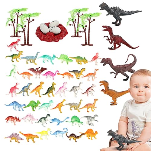FokCalgary -dinosaurusfiguren   52 STUKS Dinosaurussen Speelgoed STEM Educatieve speelset,Dinosaurussen speelgoed, dinosaurussen speelset voor feestartikelen, verjaardagscadeau voor jongen en