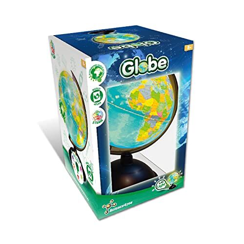 Science4you Wereldbol met verlichting voor kinderen + 8 jaar, interactieve wereldbol en geografische atlas, wetenschap en geografie voor kinderen, wereldkaart in het Engels, educatieve spelletjes voor
