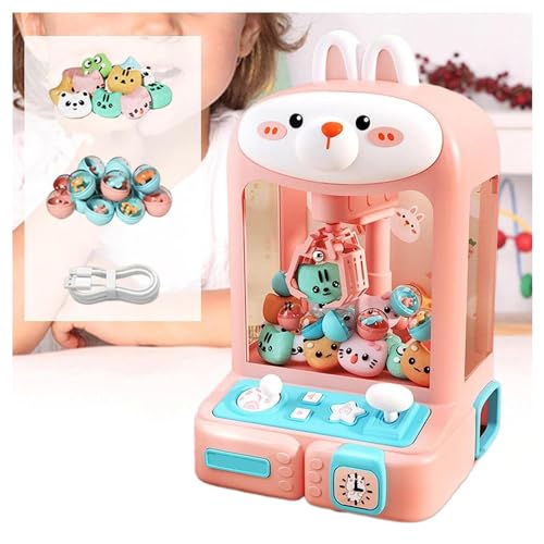 ARTSIM Verkoopautomaat Speelgoed, Snoepautomaat met 30 Knuffels,10 Gashapons Miniautomaten Voor 4-8-12 Jaar Oude Kinds Cadeau-Ideeën,Rabbit