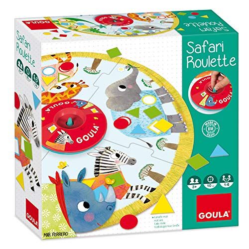 Goula Jumbo  Safari Roulette Educatieve Spellen Kinderen vanaf 3 Jaar Nederlands Kleuren en vormen leren