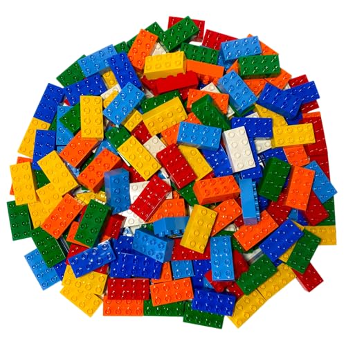 Lego DUPLO 9 stenen met 2x4 noppen (3 geel / 3 rood / 3 groen) 8 stenen