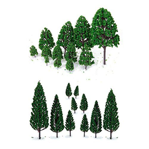 WINOMO 22 stuks model bomen mini miniatuur bomen landschap treinen railroad architectuur bomen