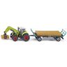 SIKU 1946, Claas Tractor with Square Bale Grab and Bale Trolley, 1:50, Metal/Plastic, Green, Incl. 12 square bales