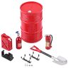 Dilwe Crawler Tool, RC Crawler Accessory Mini Decor Simulation Tool Part RC Crawler Set of Oil Tank Fire Extinguisher Set(#B)