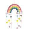 Inzopo Regenboog Wandopknoping, Macrame Geweven Regenboog, Regenboog Muur Decor, Regenboog Pom Pom Garland Regenboog Tapestry Met Vilt Bal Voor Kinderkamer Decor