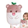 Aibyks Pluche hamsterknuffeldier, hamsterknuffel 13,78 inch Hamster benauwd,Glimlachhamster met gras dat op zijn hoofd groeit Pluche hamsterspeelgoed, zachte pluche kleine hamsterpop, gevuld