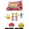 Bandai Poké Ball verrassingsaanval vechtspel 2 Poké ballen met hun Pokémon en 6 aanvalsschijven Pikachu en Machoc JW2721