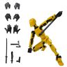 Emafymb Titan 13 actiefiguur, T13 actiefiguur, T13 actiefiguur, 3D-print van beweegbare multi-knoopfiguren, Lucky 13 robot-actiefiguur voor complete lichaamsactiviteiten (geel)