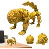 Suphyee 3D-geprint leeuwspeelgoed, 3D-geprint leeuwbeeldje Flexibele gewrichten Lion Ball Fidget Toy 3D-geprinte Desk Companion Joint beweegbare figuur, Home Decor Ornament voor Easter Basket Stuffers