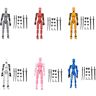 Azazaza T13 Actiefiguur Factiefiguur, Actiefiguur 3D Geprint Meervoudig Beweegbaar, Robot Action Figuur,13 Actiefiguur, Bureaubladdecoraties Voor Actiefiguren (6pcs Grijs+Rood+Oranje+Wit+Roze+Blauw)