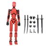 XIUH T13-actiefiguur, actiefiguren met meerdere gewrichten, 3D-print van bewegende figuren, robot, bot, actiefiguur, rood, Eén maat